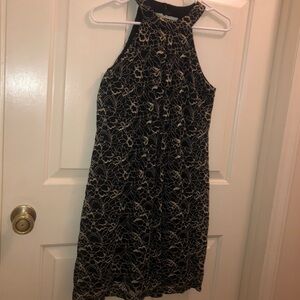 Elegant Black and Gold Lace Dress